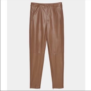 Zara High waisted faux leather legging pants